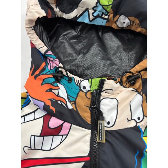 Nickelodeon Members Only cartoon print full zip  jacket hooded pockets sz L - Picture 7 of 11